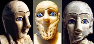 blue eyes Sumerian statues 05