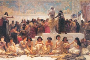 Painting-depicting-a-Babylonian-marriage-market