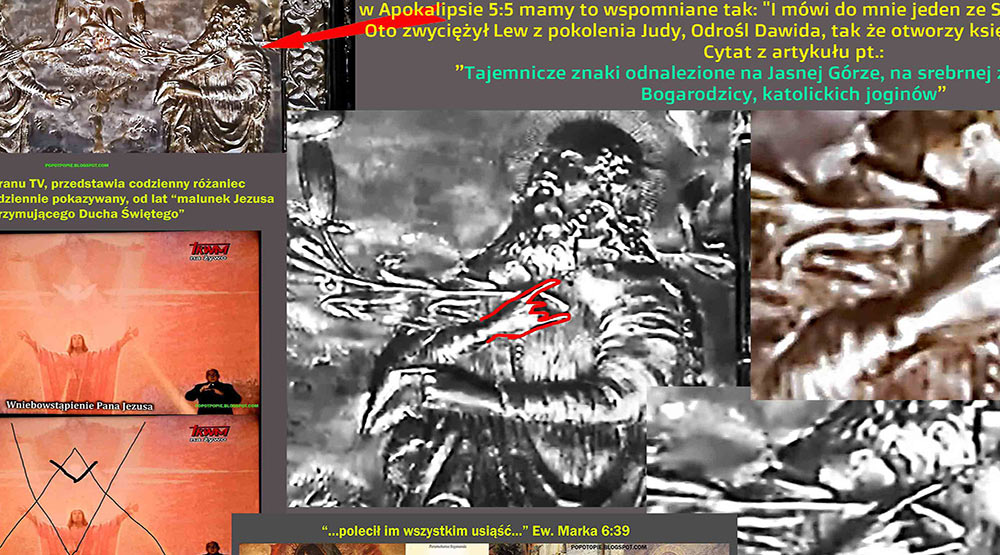 Tajemnicze znaki odnalezione na Jasnej Górze, na srebrnej zasłonie ikony Bogarodzicy, katolickich joginów